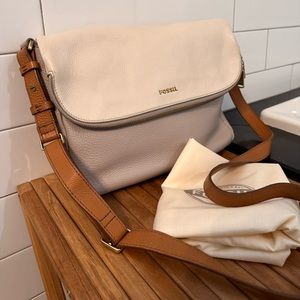 Fossil crushed leather crossbody purse